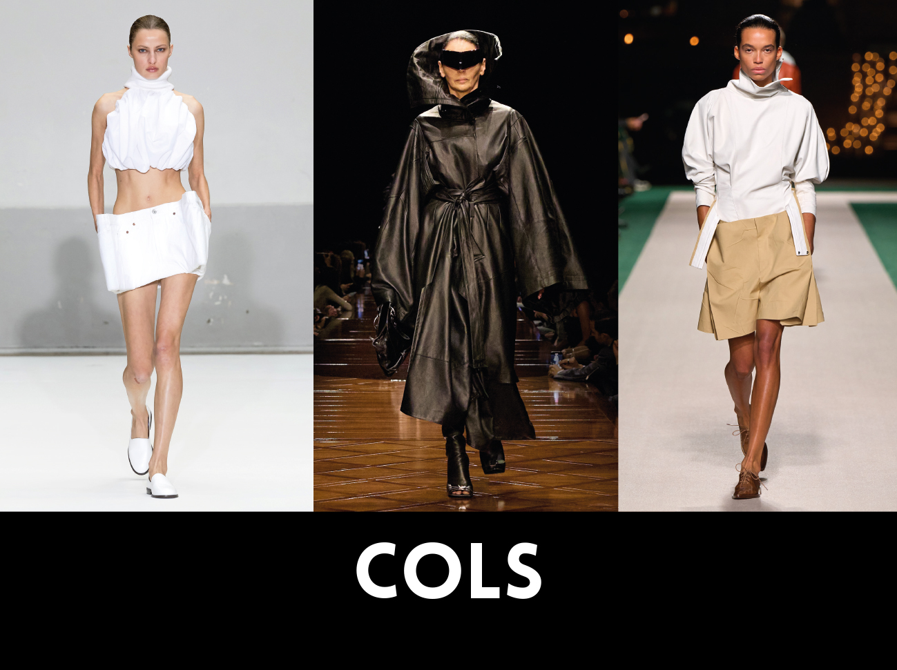 COLS. De gauche à droite, DURAN, BALENCIAGA, VICTORIA BECKHAM. 1NSTANT SHOW.