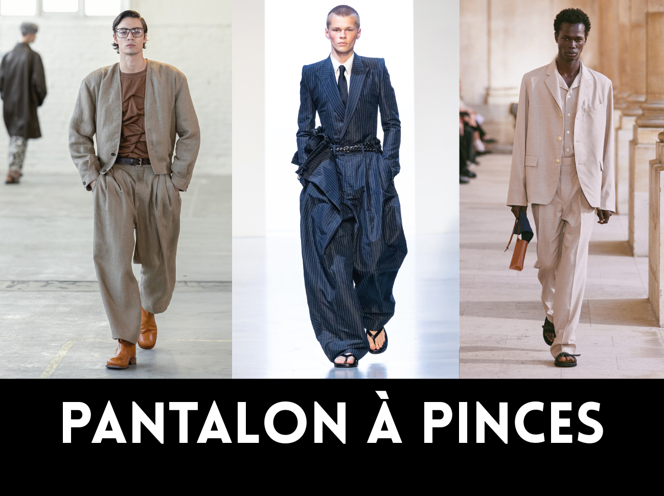 De gauche à droite, Hed Mayner SS26, Juun.J SS26, Auralee SS26. 1nstant Show Men SS26