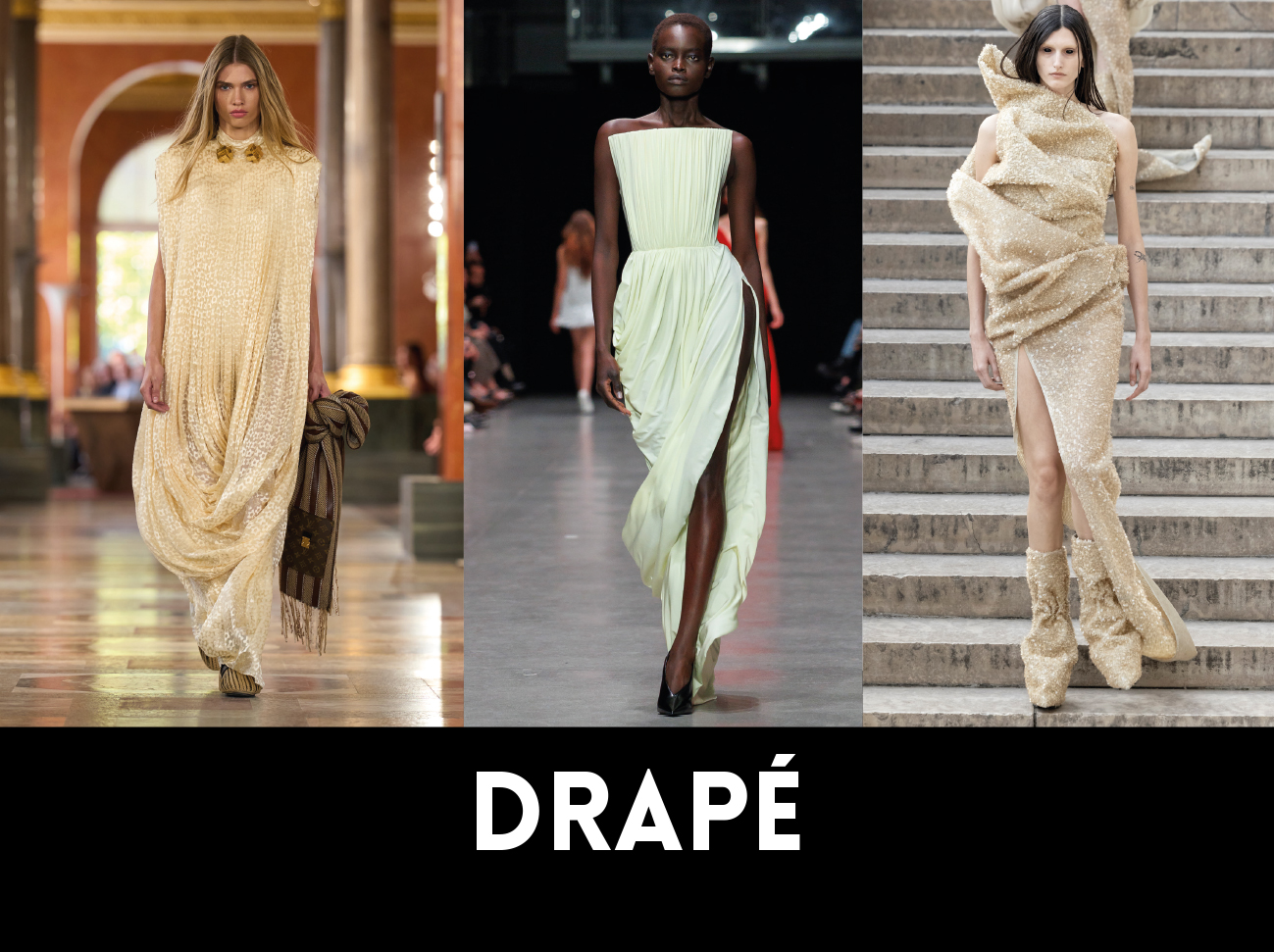 De gauche à droite LOUIS VUITTON, STELLA MCCARTNEY, RICK OWENS, FASHION WEEK 1NSTANT SUMMER 26