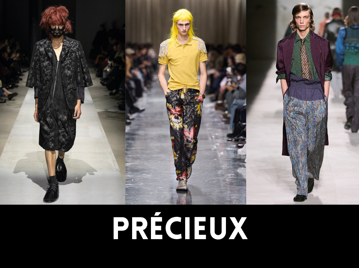 De gauche à droite, COMME DES GARÇONS, DIOR, DRIES VAN NOTEN. TOP 10 DES FASHION TOC DE L’AUTOMNE-HIVER 2026-2027. 1NSTANT SHOW.