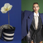 A gauche, Sac Etablissments Pardi en cuir foulard en soie Celine vintage chez Studio Vintage A droite, look Louis Vuitton 1NSTANT EDITORIAL