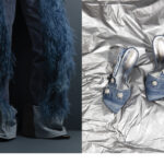 A gauche, Jeans plumes Jeanne Friot, Mules Bruno Frisoni. 1NSTANT EDITORIAL