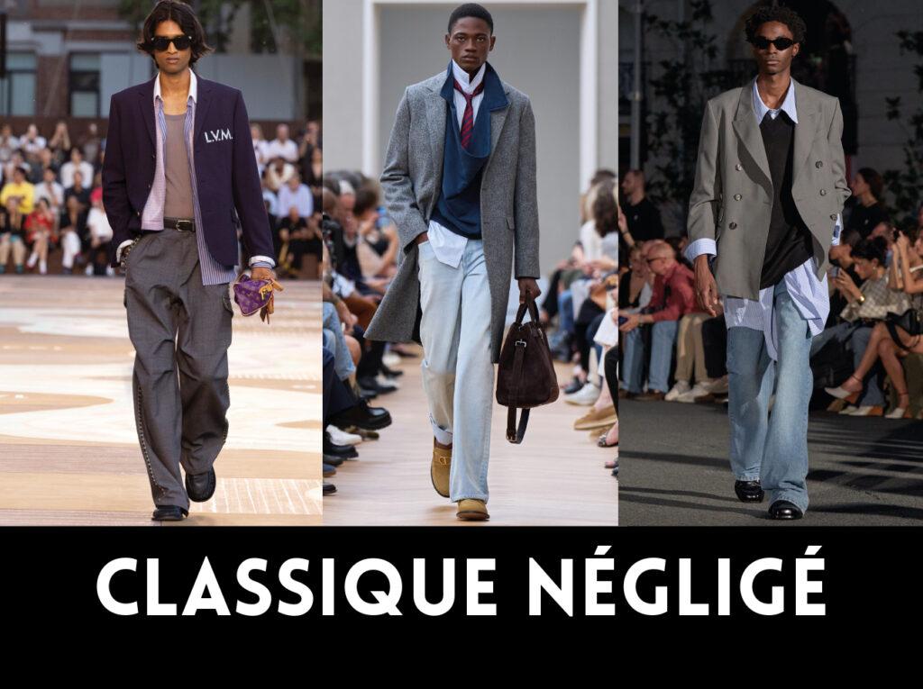 De gauche à droite, Louis Vuitton SS26, Dior SS26, Ami Paris SS26.  1nstant Show Men SS26