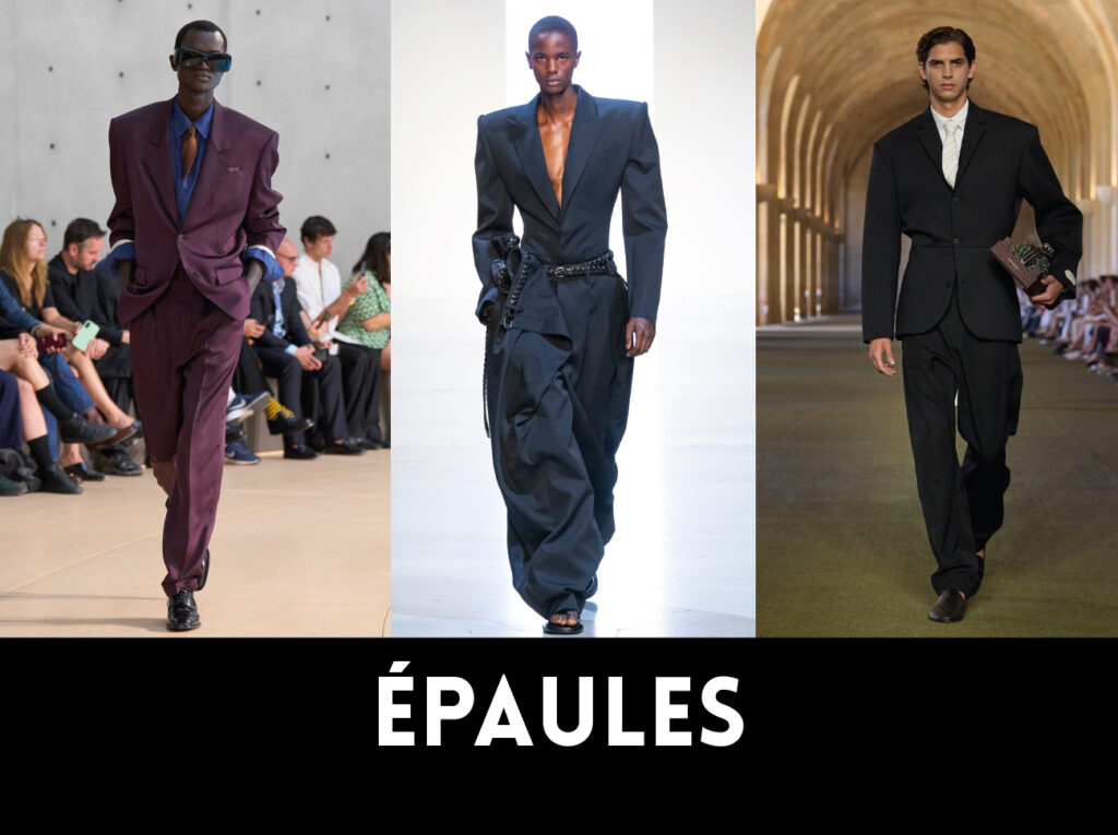De gauche à droite, Saint Laurent SS26, Juun.J SS26, Jacquemus SS26. 1nstant Show Men SS26
