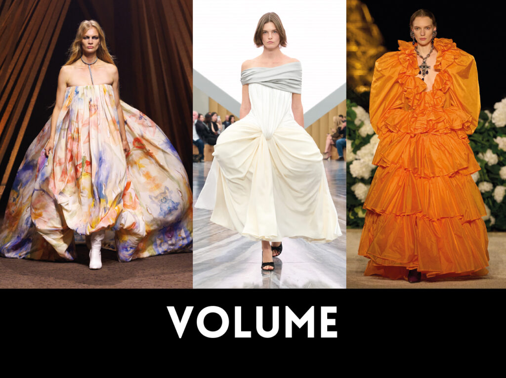 De gauche à droite Mc QUEEN DIOR, SAINT LAURENT FASHION WEEK 1NSTANT SUMMER 26 JUNYA WATANABE, SCHIAPARELLI FASHION WEEK 1NSTANT SUMMER 26